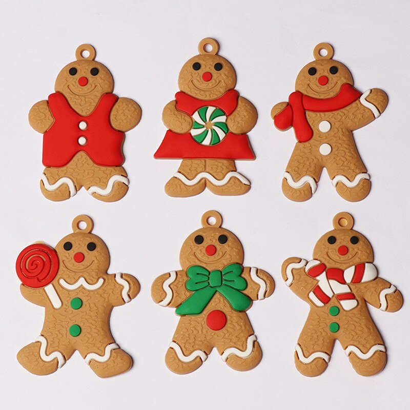 6/12Pcs Gingerbread Man Christmas Tree Ornaments Hanging Pendant Xmas Cute Funny Kid Gift Navidad 2022 Home New Year 2023 Decor