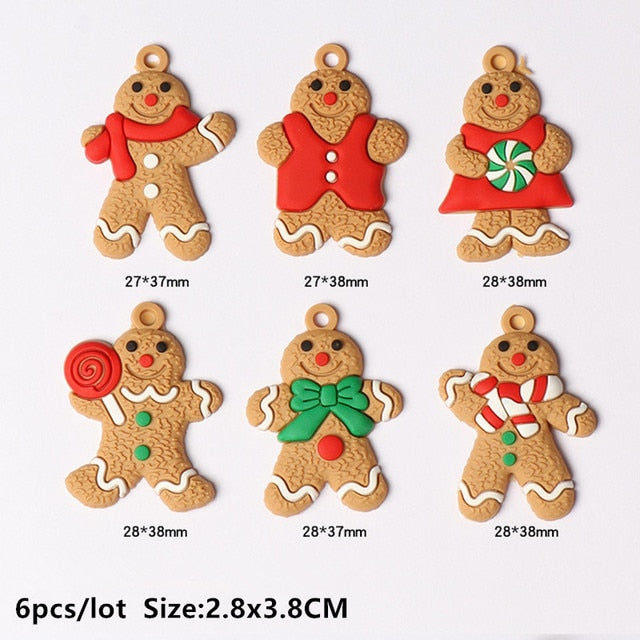 6/12Pcs Gingerbread Man Christmas Tree Ornaments Hanging Pendant Xmas Cute Funny Kid Gift Navidad 2022 Home New Year 2023 Decor