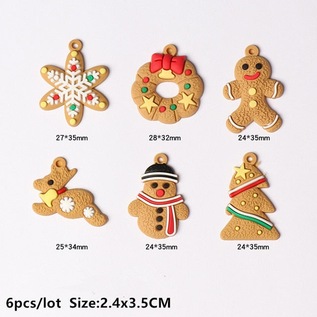 6/12Pcs Gingerbread Man Christmas Tree Ornaments Hanging Pendant Xmas Cute Funny Kid Gift Navidad 2022 Home New Year 2023 Decor