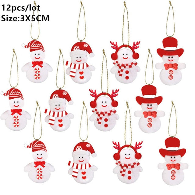 6/12Pcs Gingerbread Man Christmas Tree Ornaments Hanging Pendant Xmas Cute Funny Kid Gift Navidad 2022 Home New Year 2023 Decor