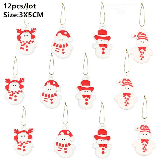 6/12Pcs Gingerbread Man Christmas Tree Ornaments Hanging Pendant Xmas Cute Funny Kid Gift Navidad 2022 Home New Year 2023 Decor